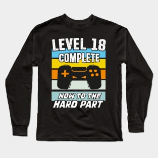 Level 18 Birthday Video Games 18th Bday Long Sleeve T-Shirt